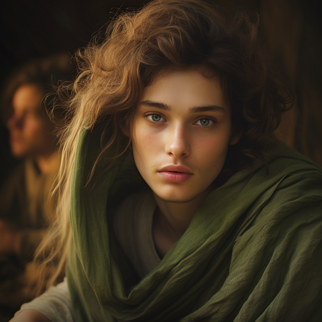 Photorealistic portrait of a medieval girl