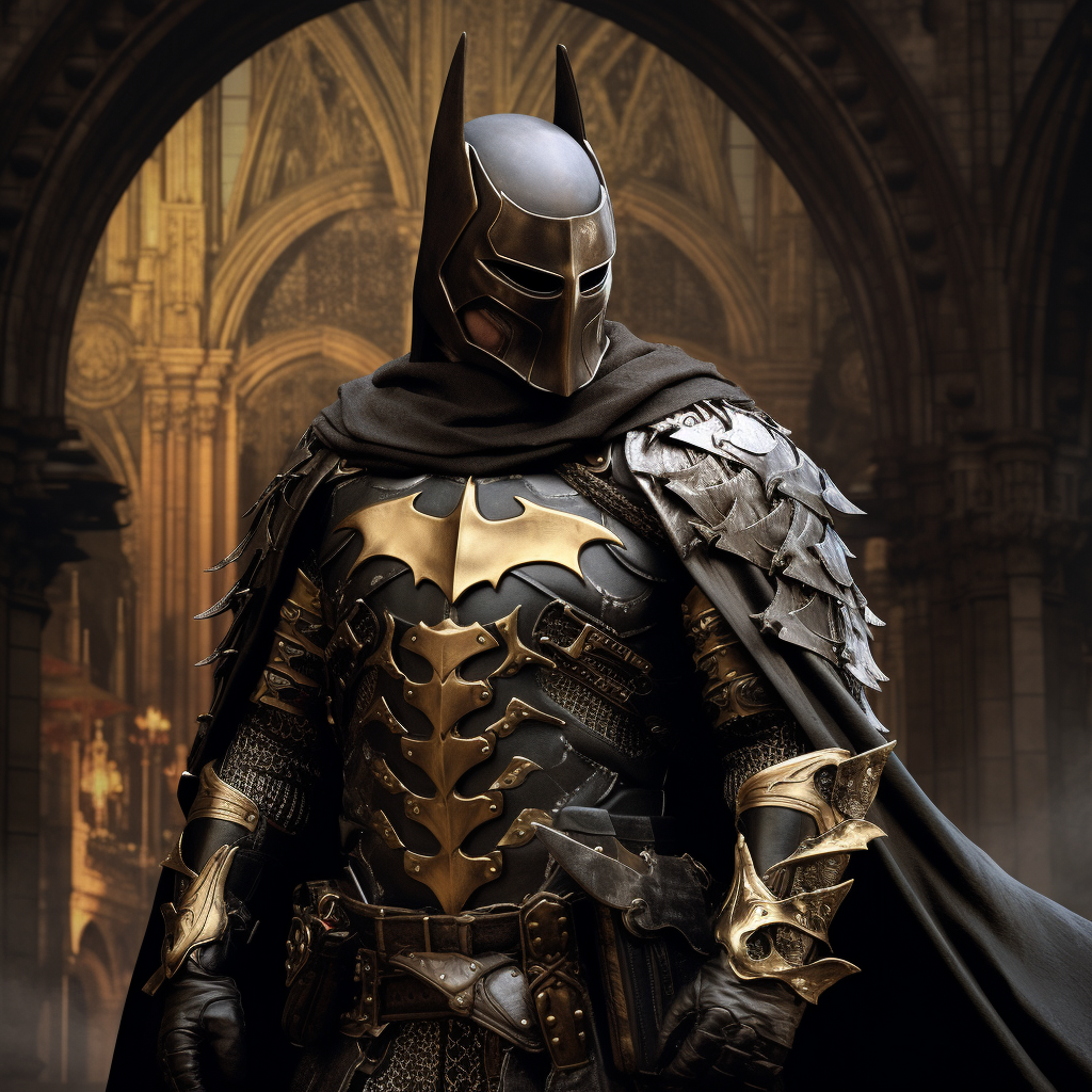 Image of Batman as a medieval knight