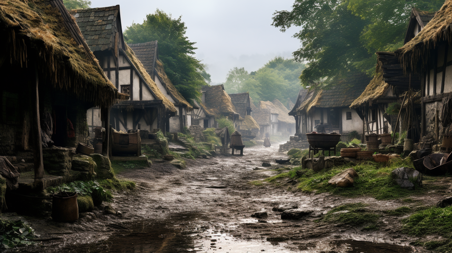 Realistic medieval village photo