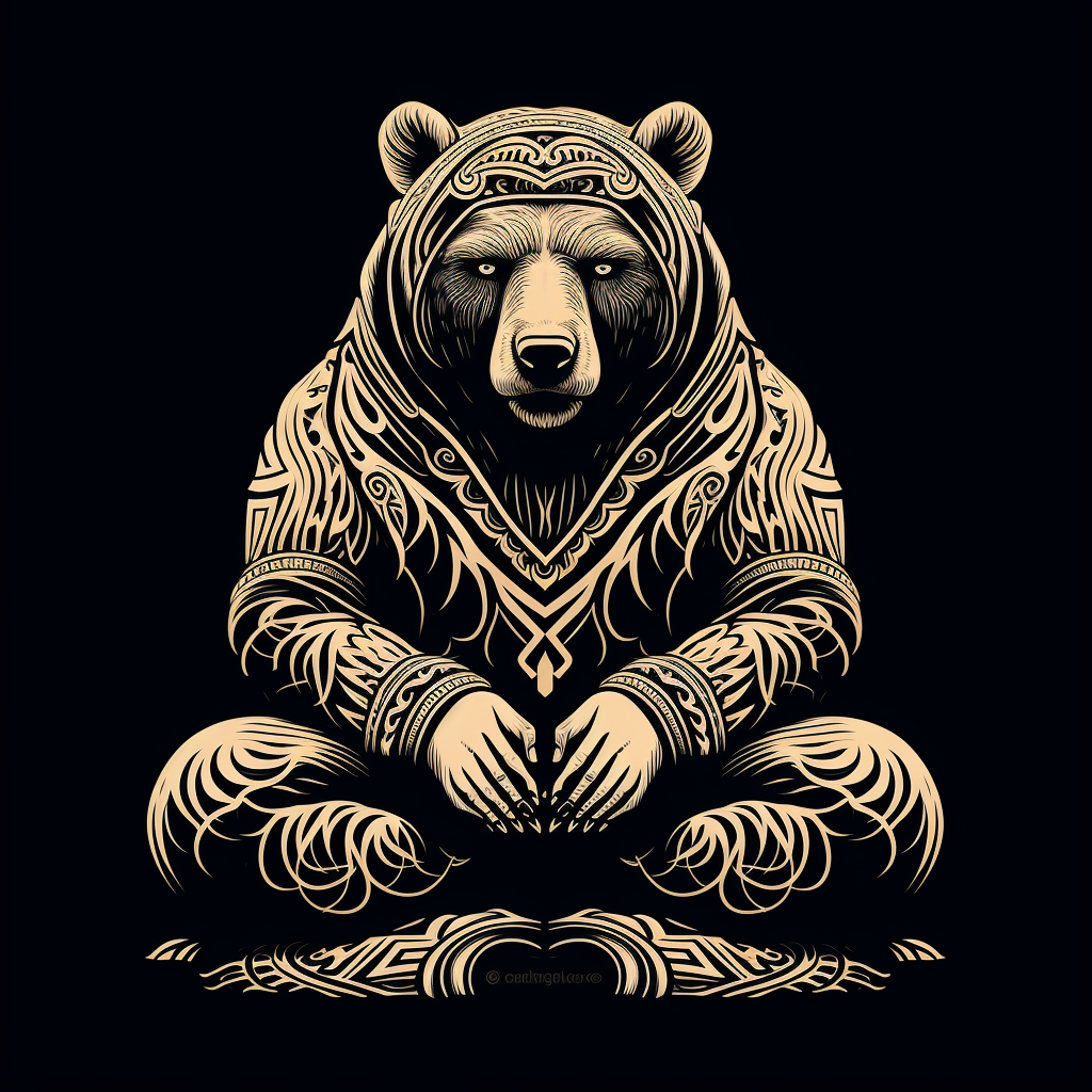 Meditating Buddhist Bear of Light design