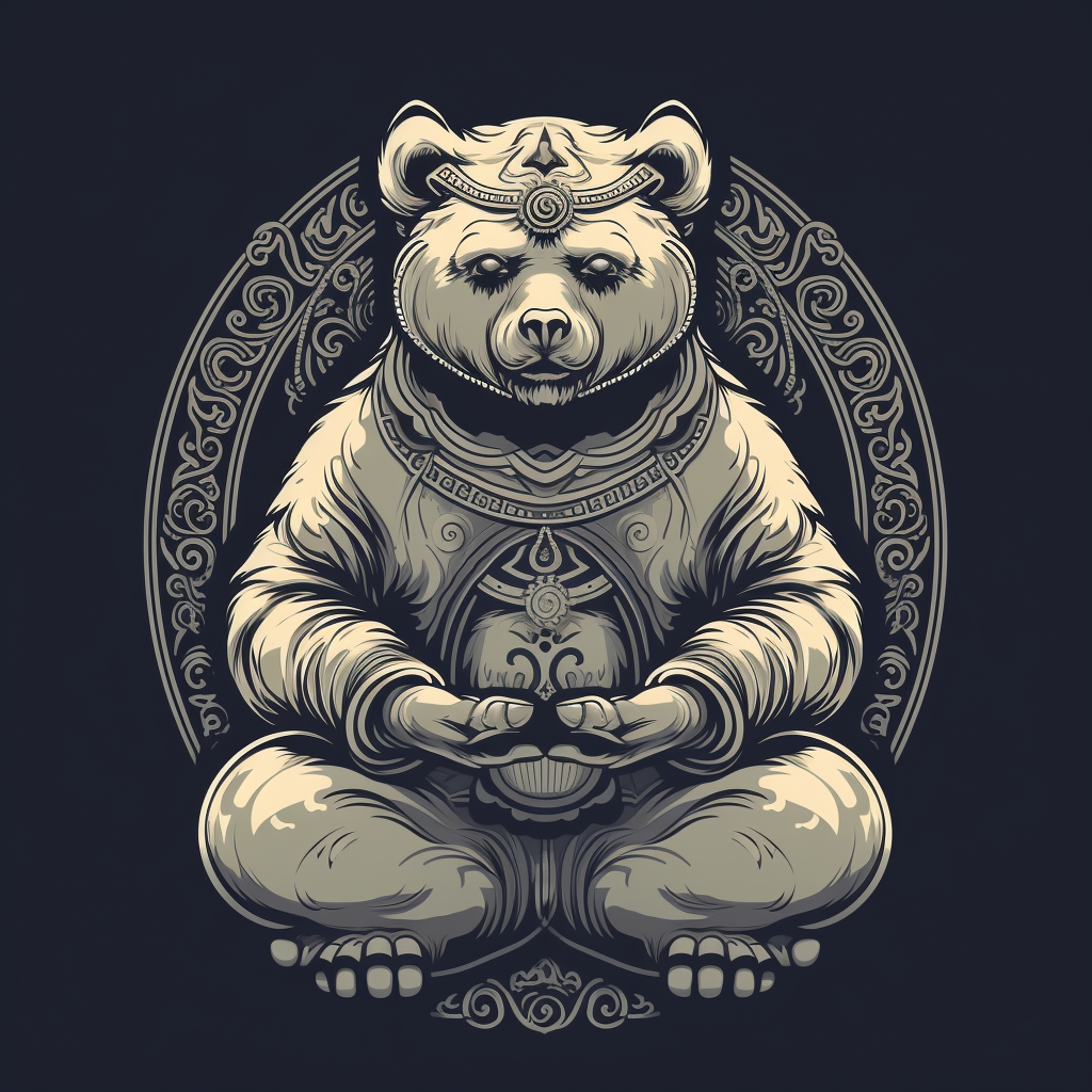 Meditating bear vector design