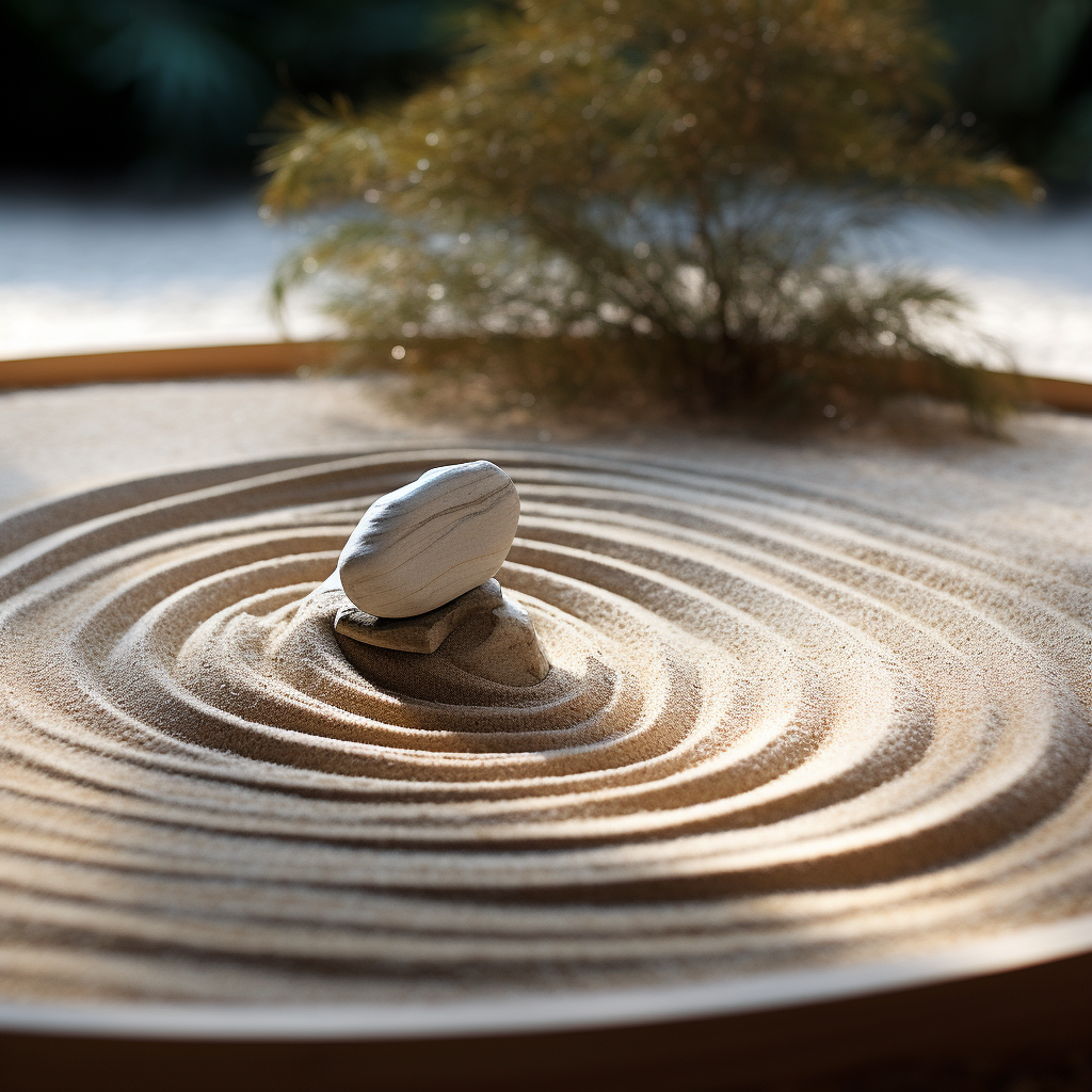 Serene Zen Garden with Meditative Sand