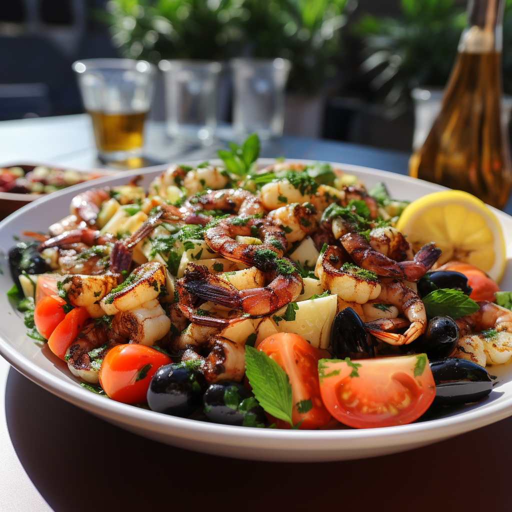 Fresh and flavorful Mediterranean squid salad