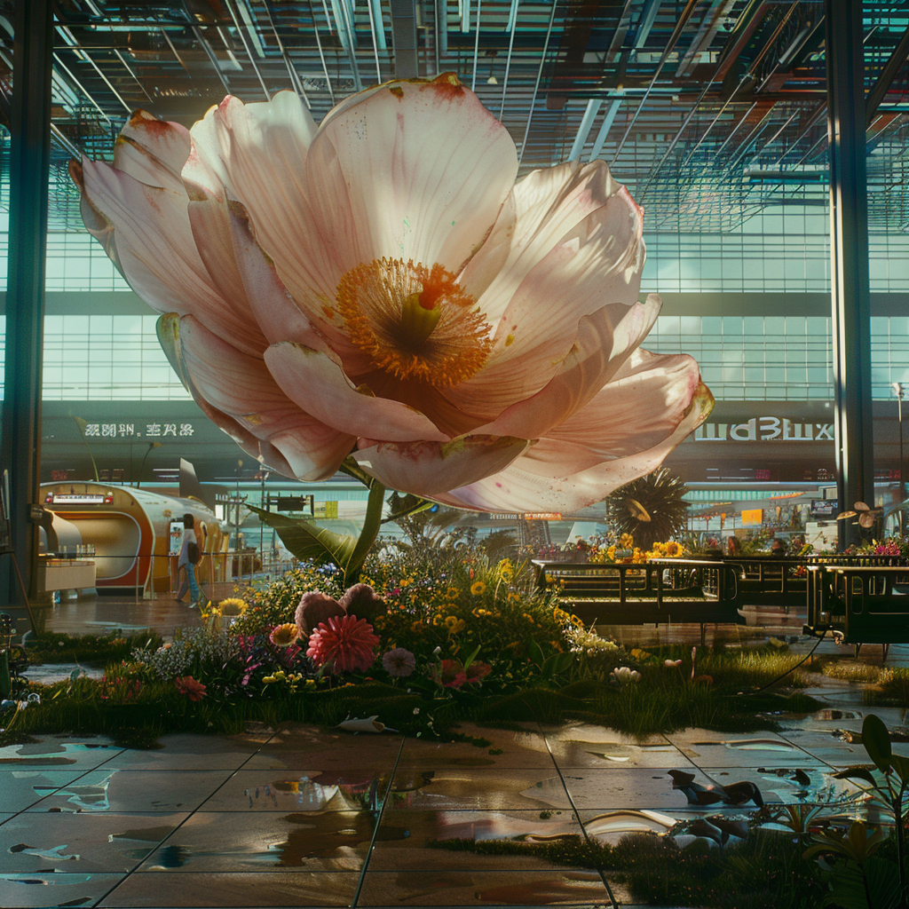 Mediterranean guy in magical airport