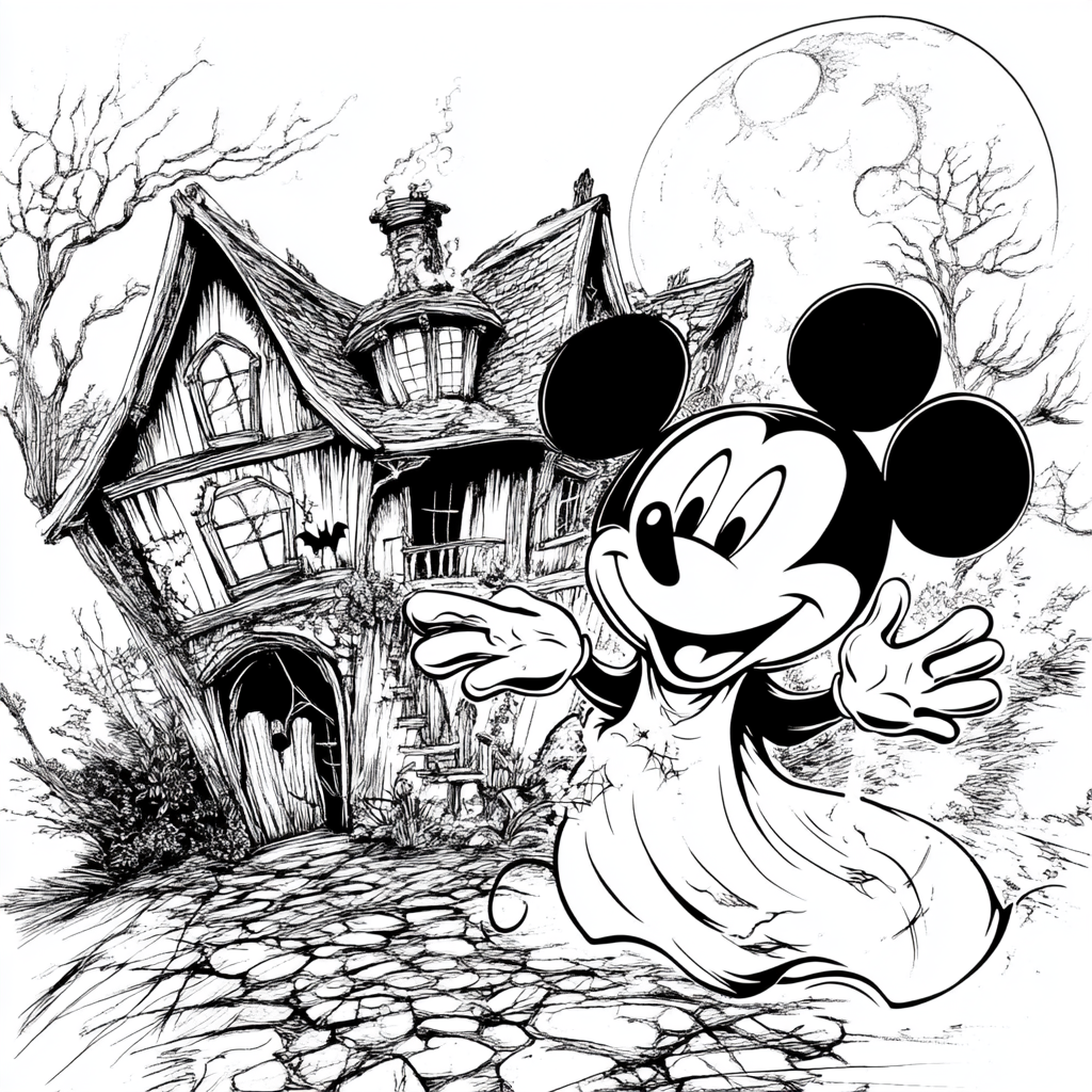 Mickey Mouse Ghost Coloring Book