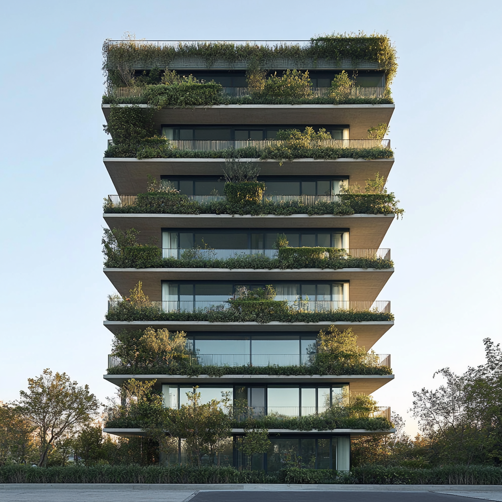 Minimalist green building architecture