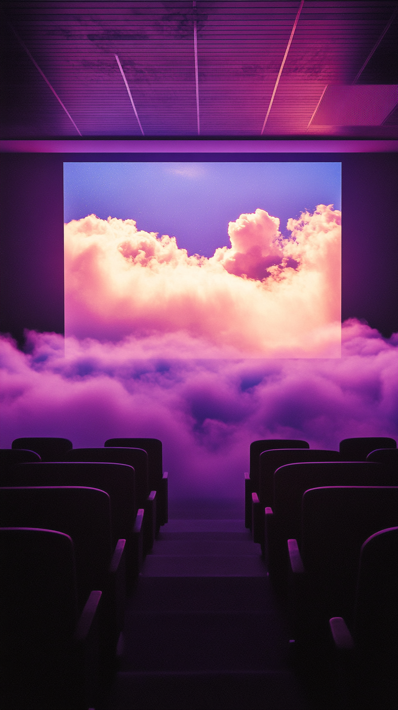 Cinema Screen Showing Clouds 35mm