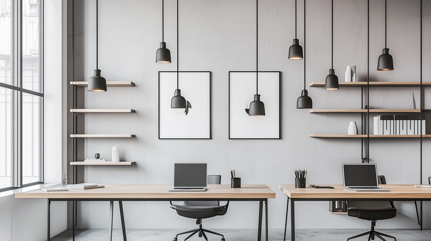 Minimalist office room with desk