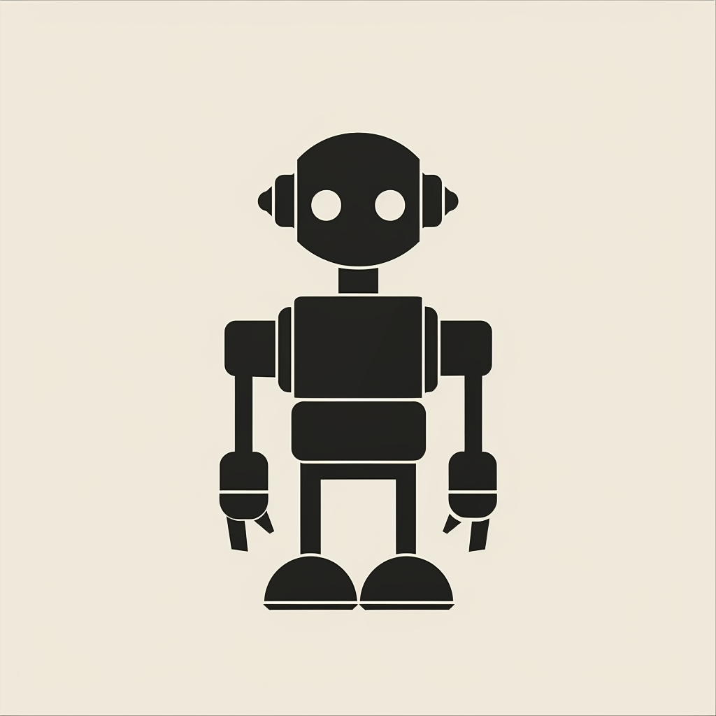 AI Minimalist Robot Silhouette Design