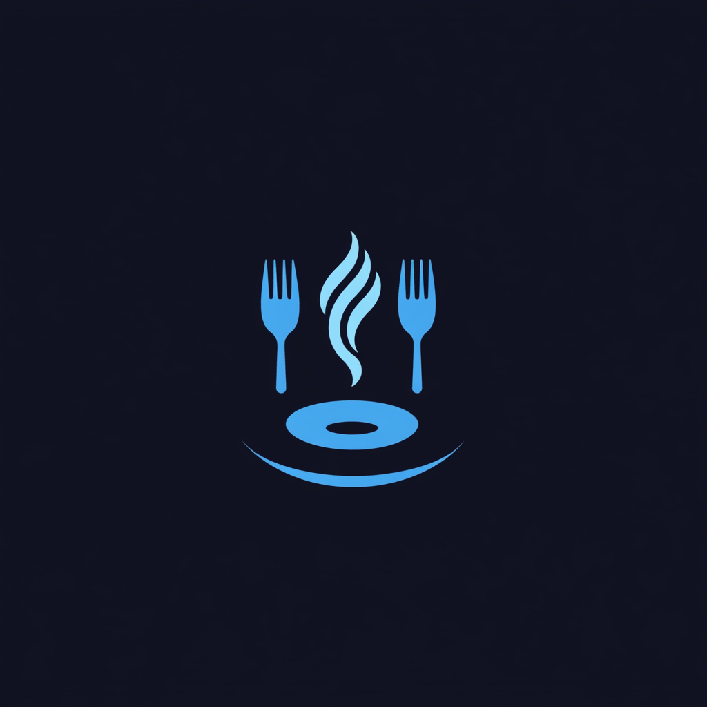 Fork knife plate vapor logo