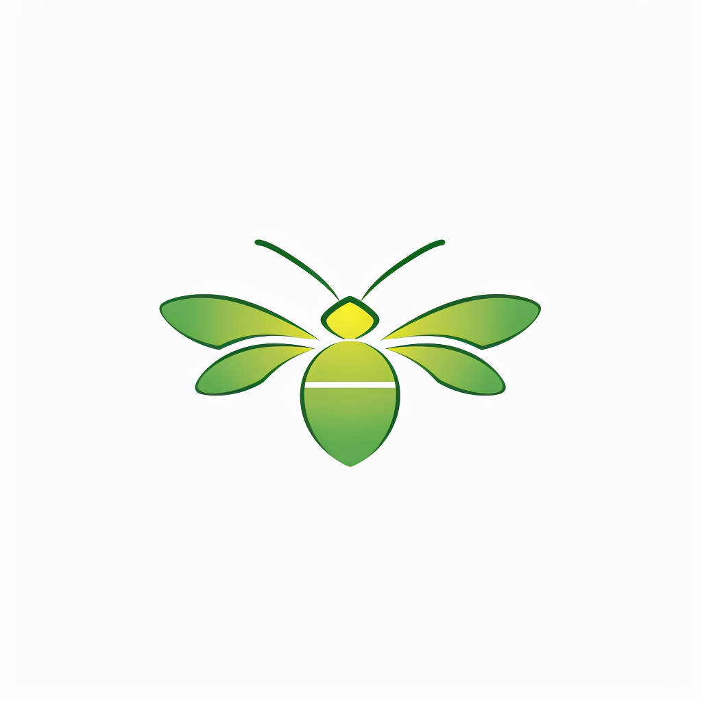 Green Bee Logo Minimalistic Design