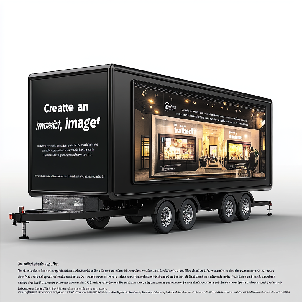 Black mobile advertising display trailer