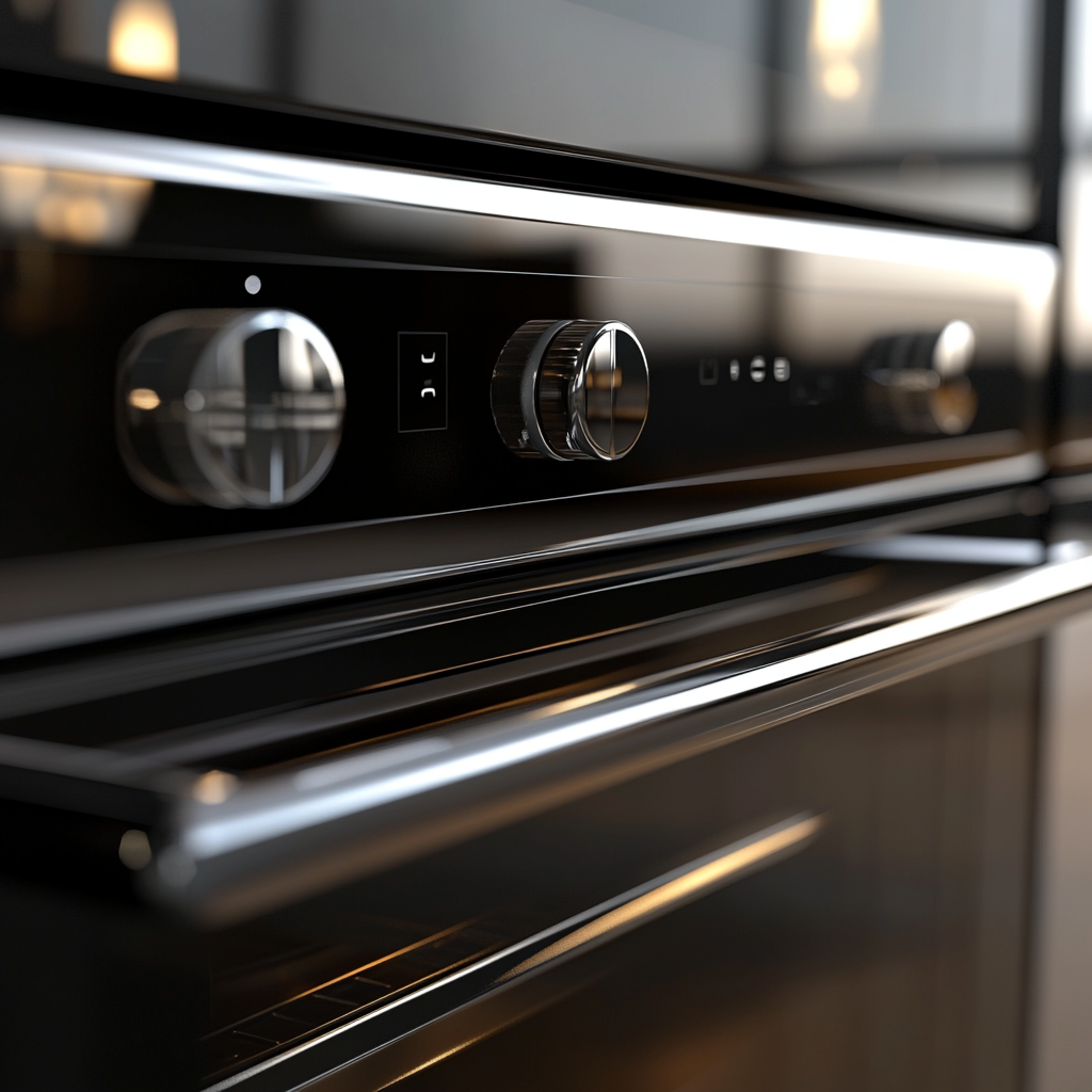 modern double wall oven closeup