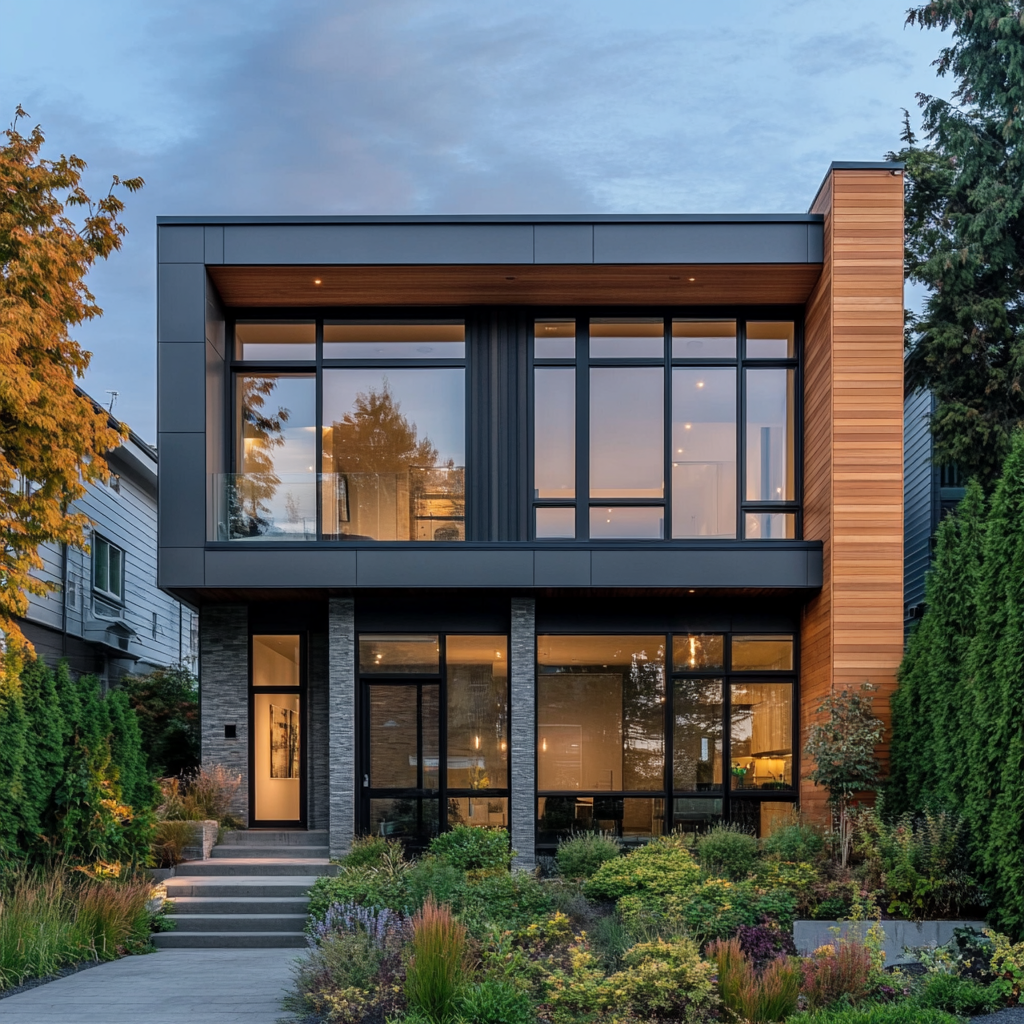 Modern Vancouver Duplex Urban Landscape