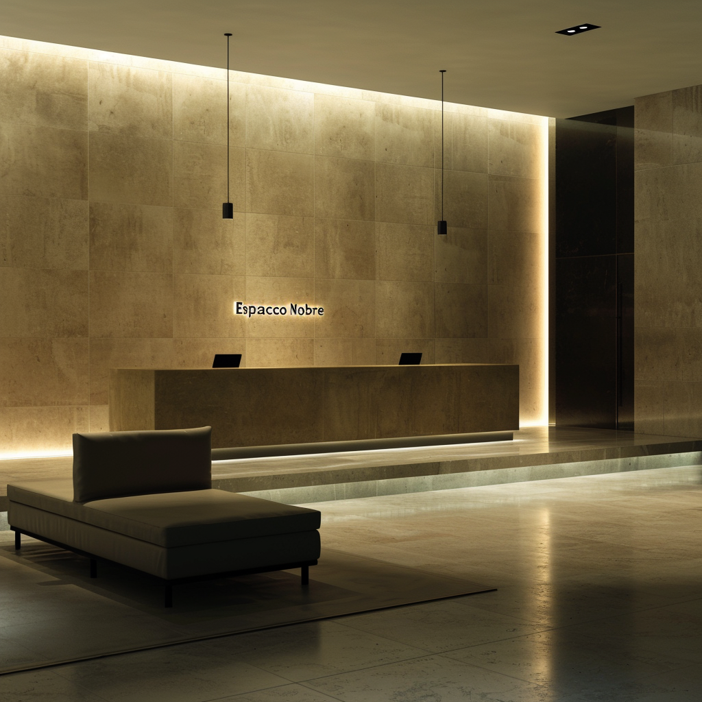 Reception desk in modern hotel