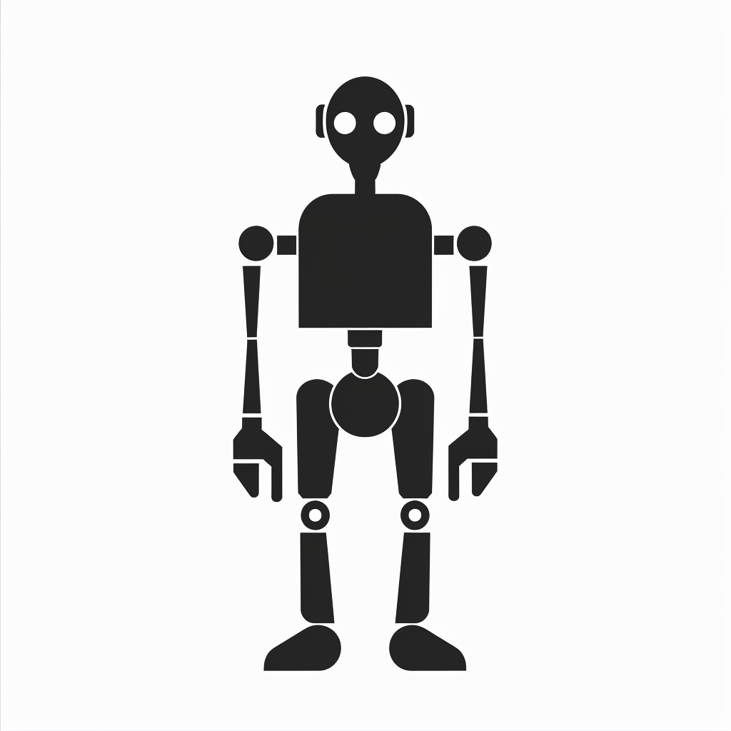 Minimalistic Modern Robot Silhouette