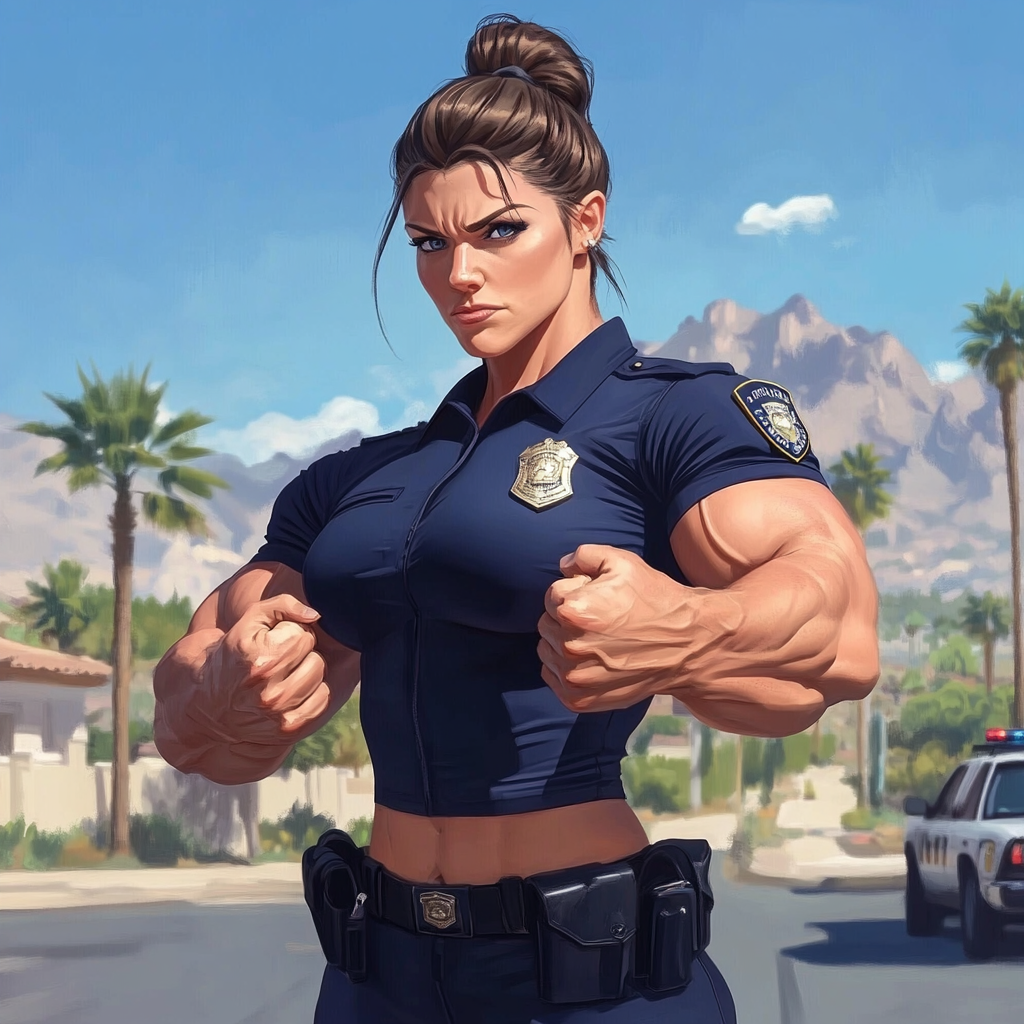 Muscular Female Police Officer Profile