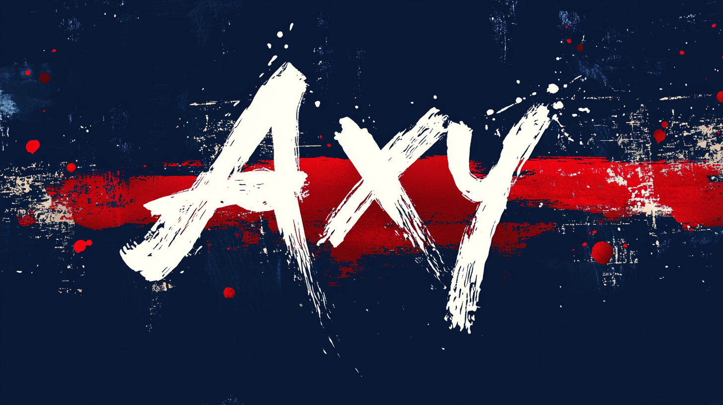 Axy logo on navy blue background