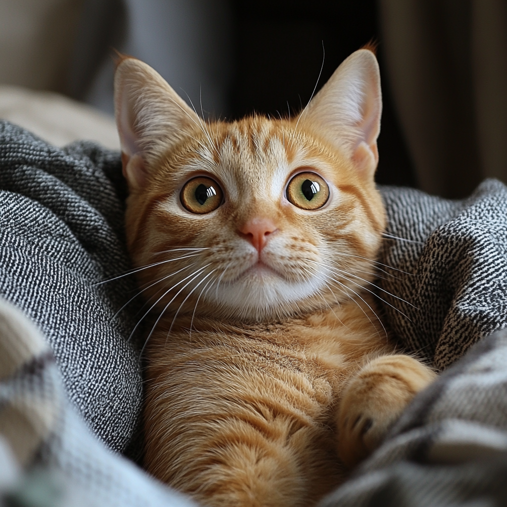 calm orange cat spacious apartment