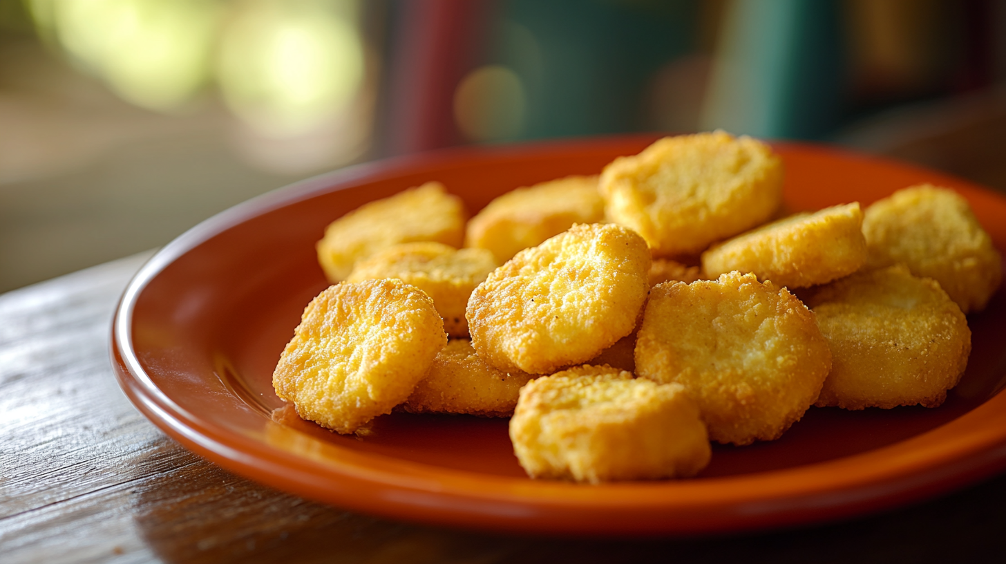 Orange plate with chicken nuggets