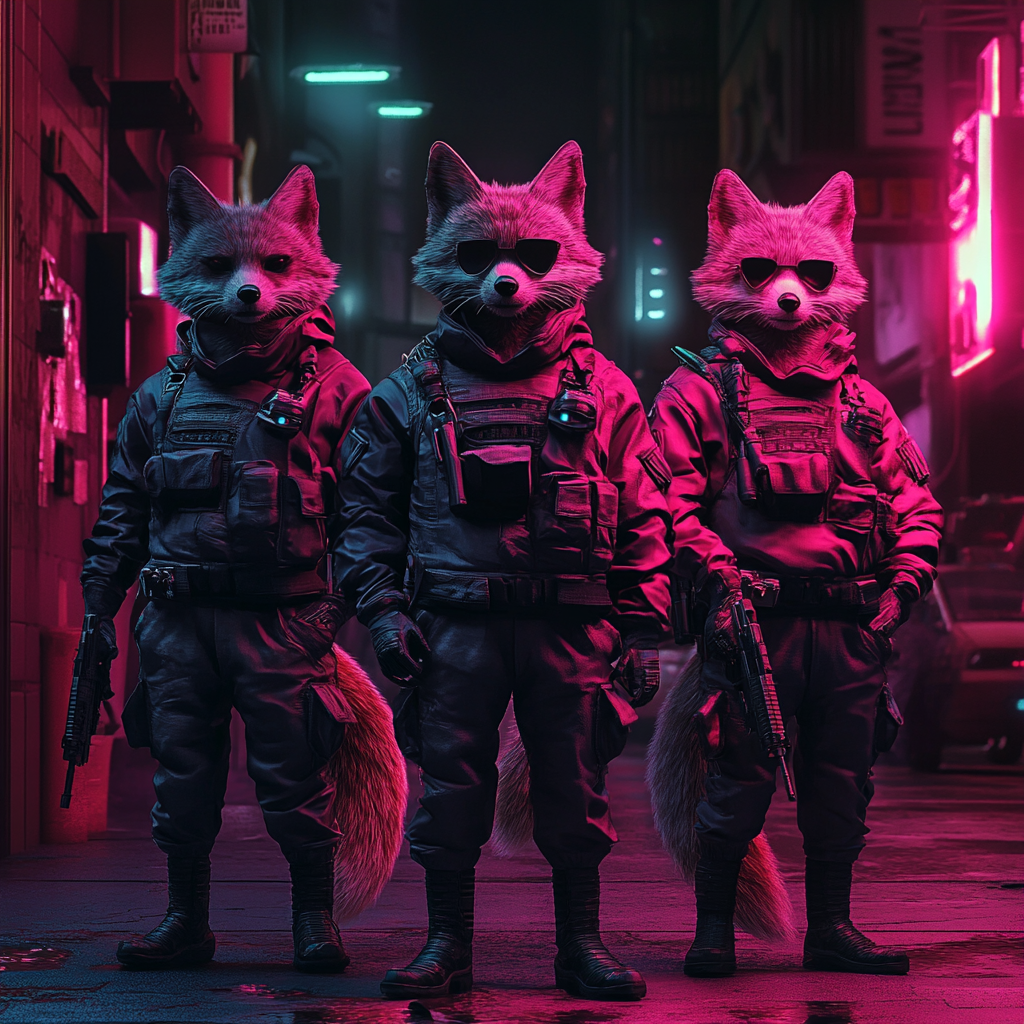 German techno partying foxes image