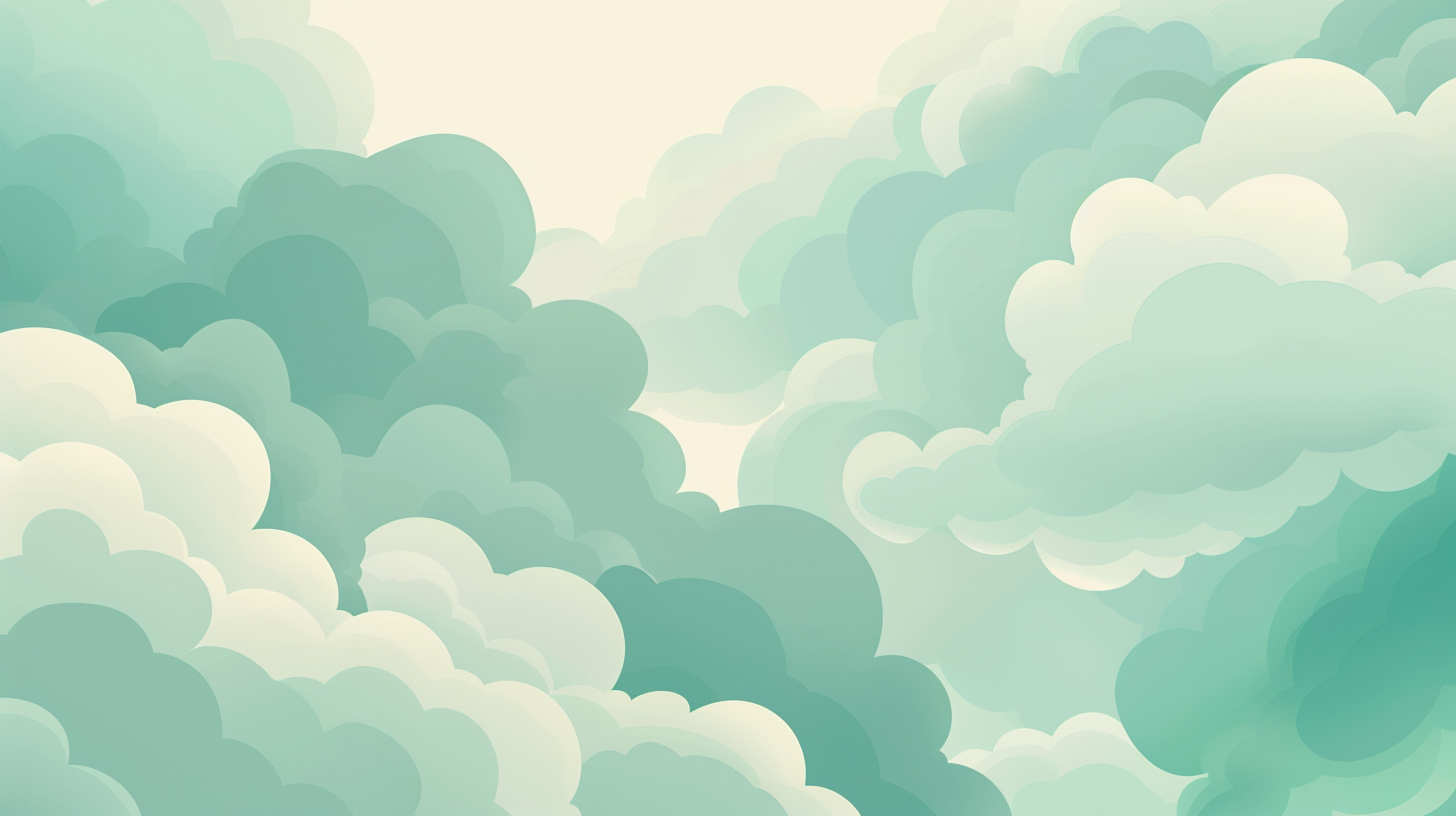 Pastel Aqua Green Abstract Clouds