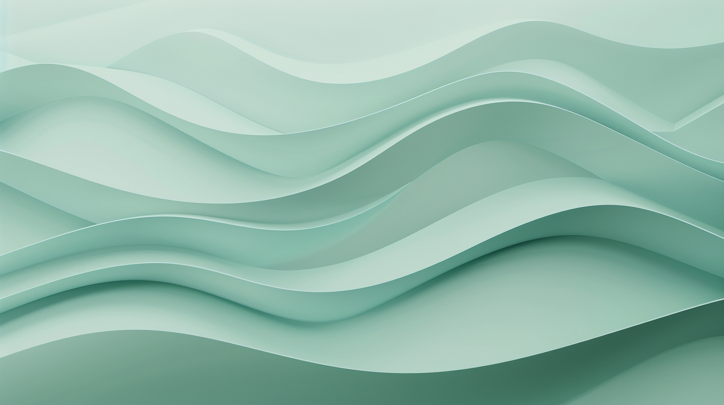 Pastel Aqua Green Waves Design