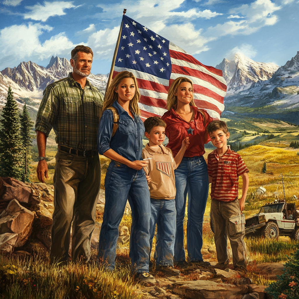 Patriotic Christian Family Portrait