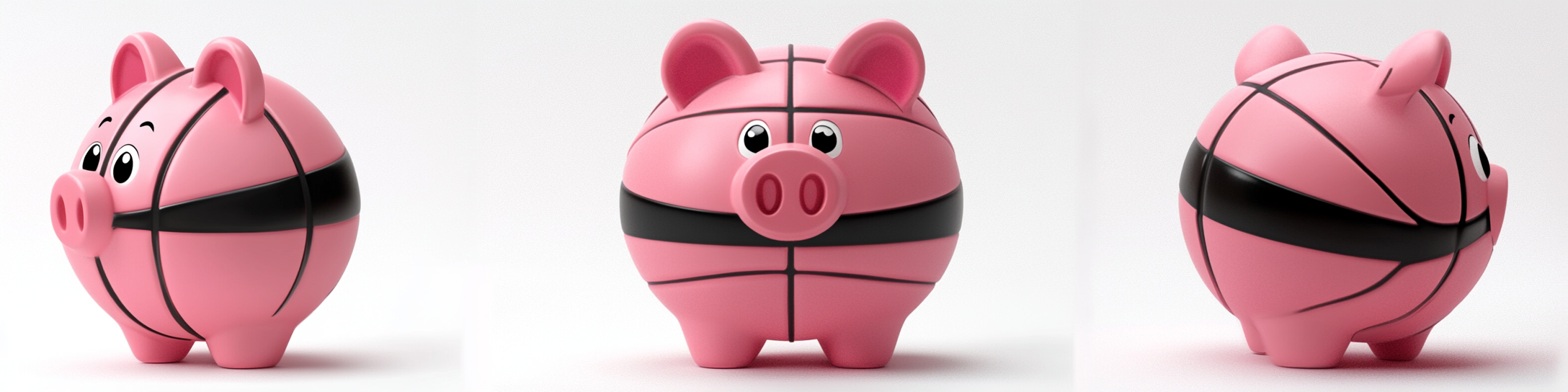 Cute pink piggy bank cartoon