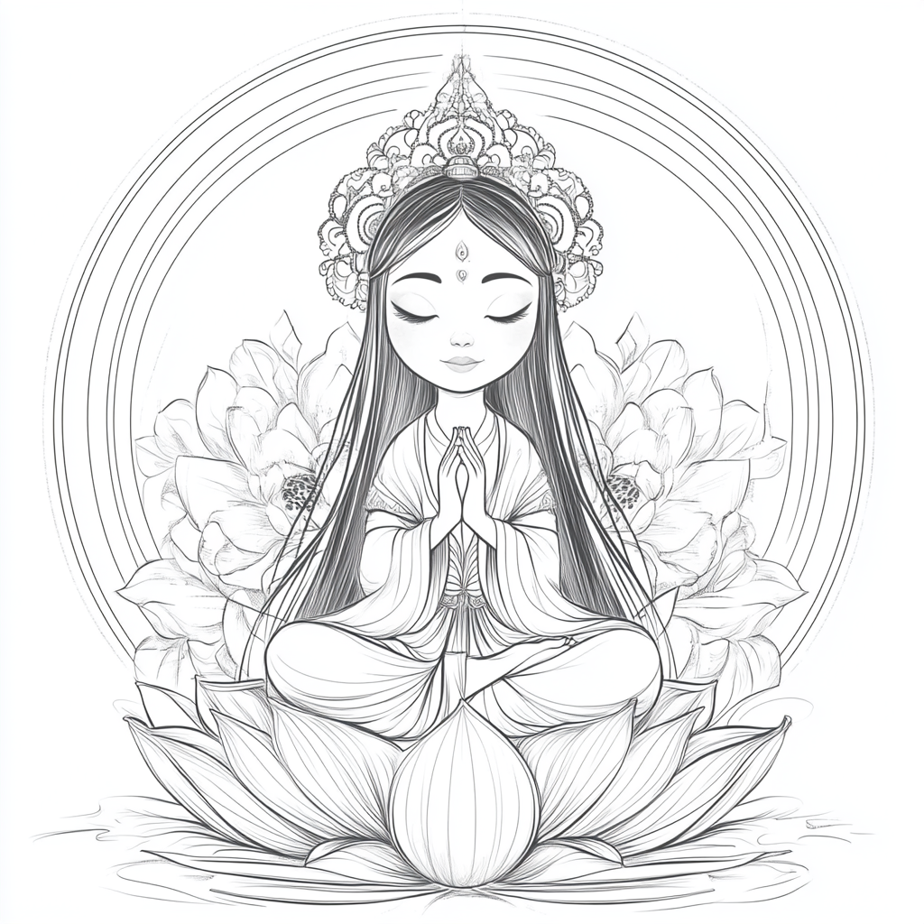 Pixar Goddess Lotus Coloring Page