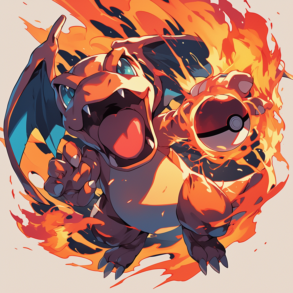 Charmander Pokemon logo design face