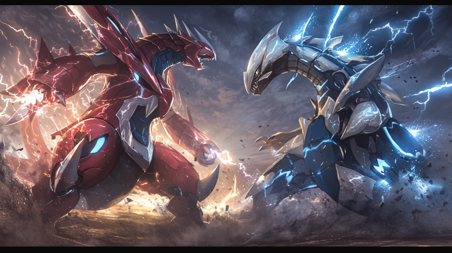 Kyogre and Groudon intense battle