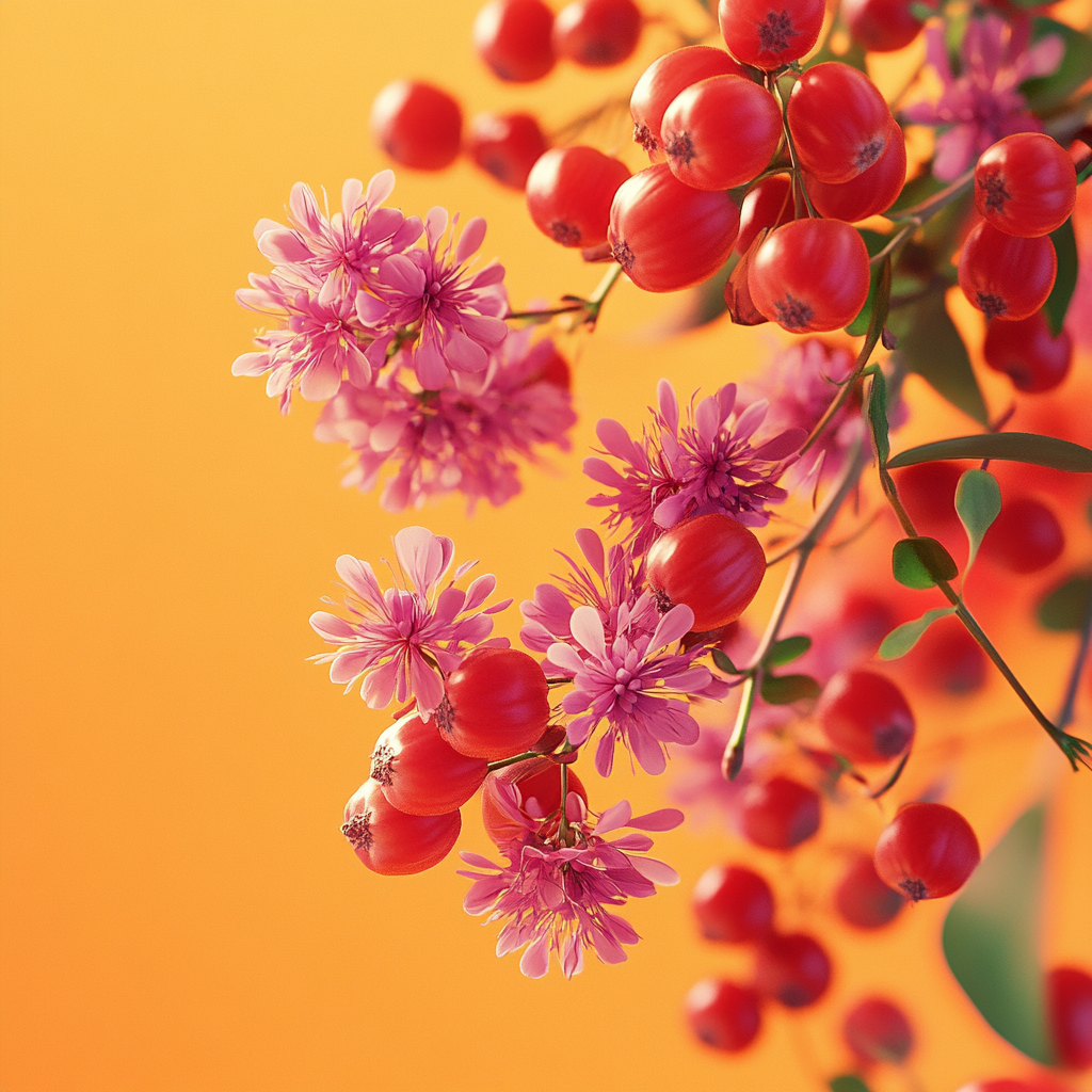 Red Clover Schizandra Berries Composition Image