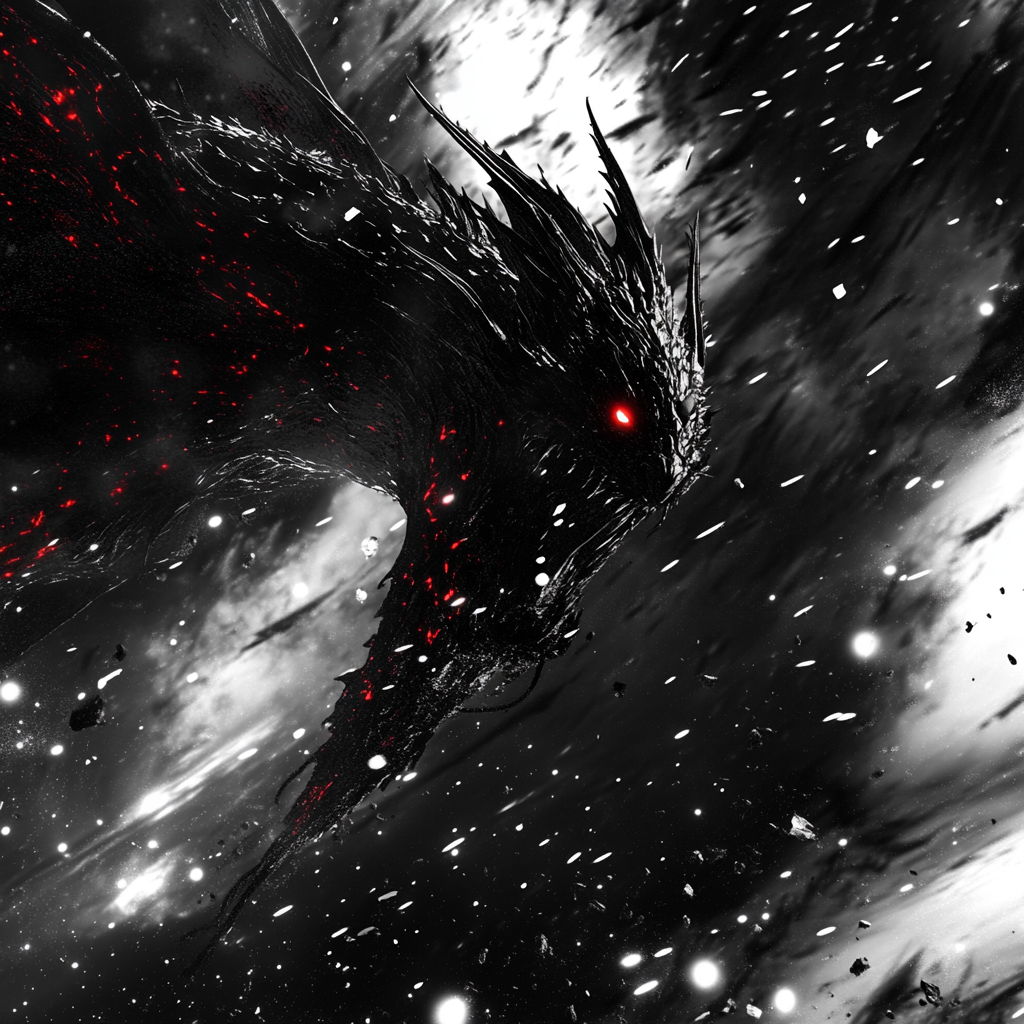 Red Eyes Black Dragon Manga Style