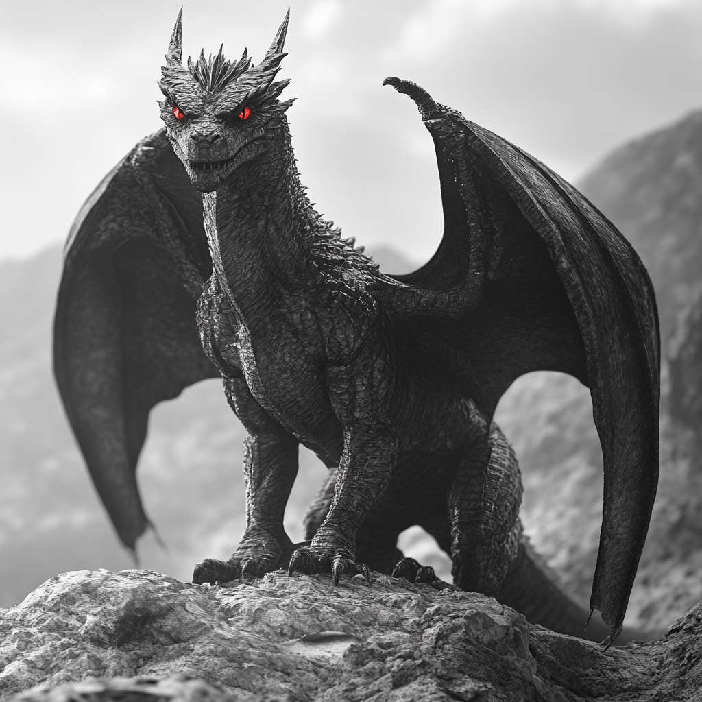 Red Eyes Black Dragon 3D Render