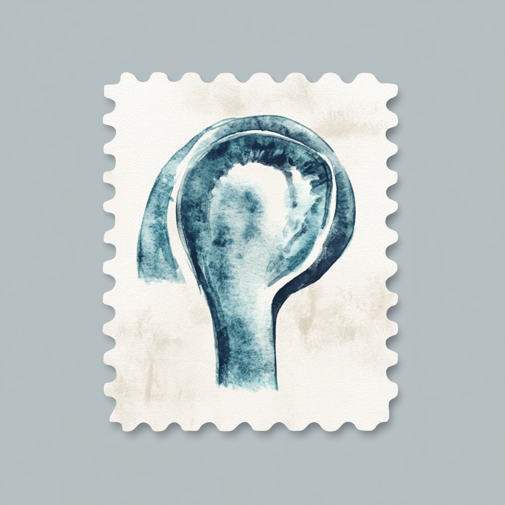 Retro Stamps Watercolor Blue Theme