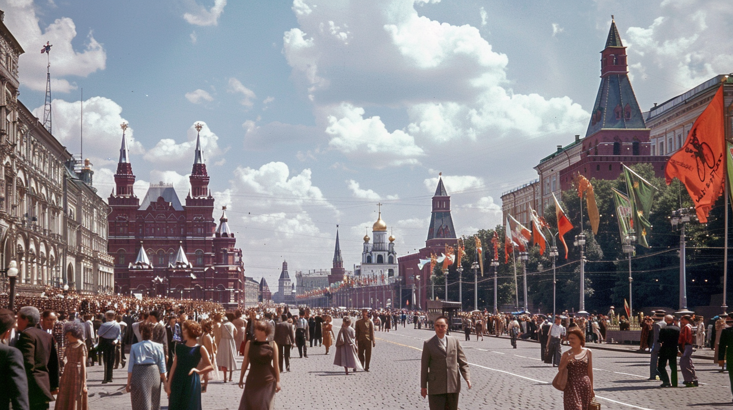 Soviet city scene in Moscow