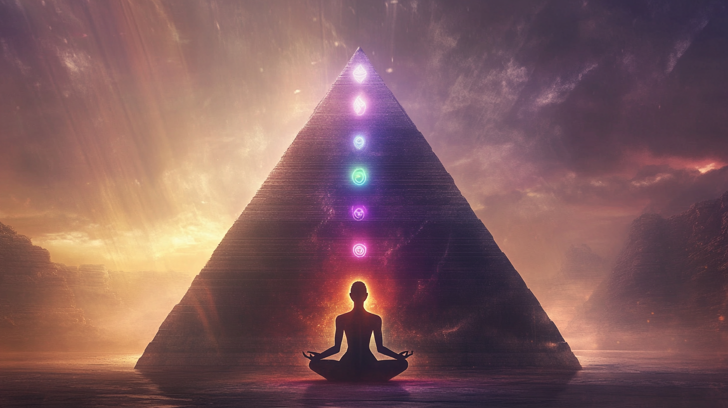 Meditating Human with Glowing Chakras