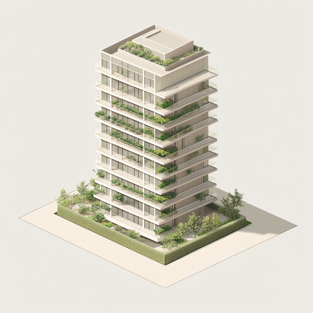 Green Façade Longitudinal Building Design