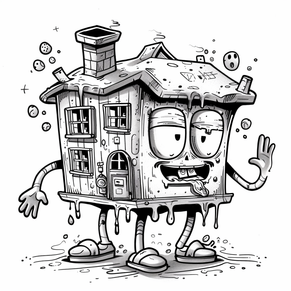 Slime house mascot illustration