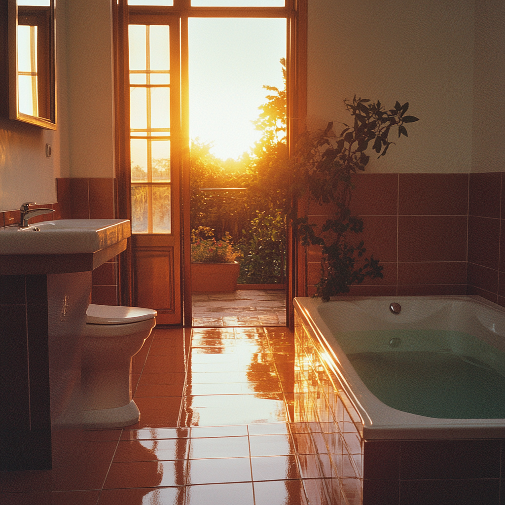 Spanish Villa Sunset Spa Tub