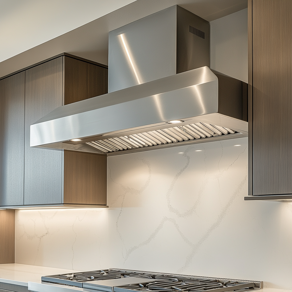 Sleek stainless steel range hood