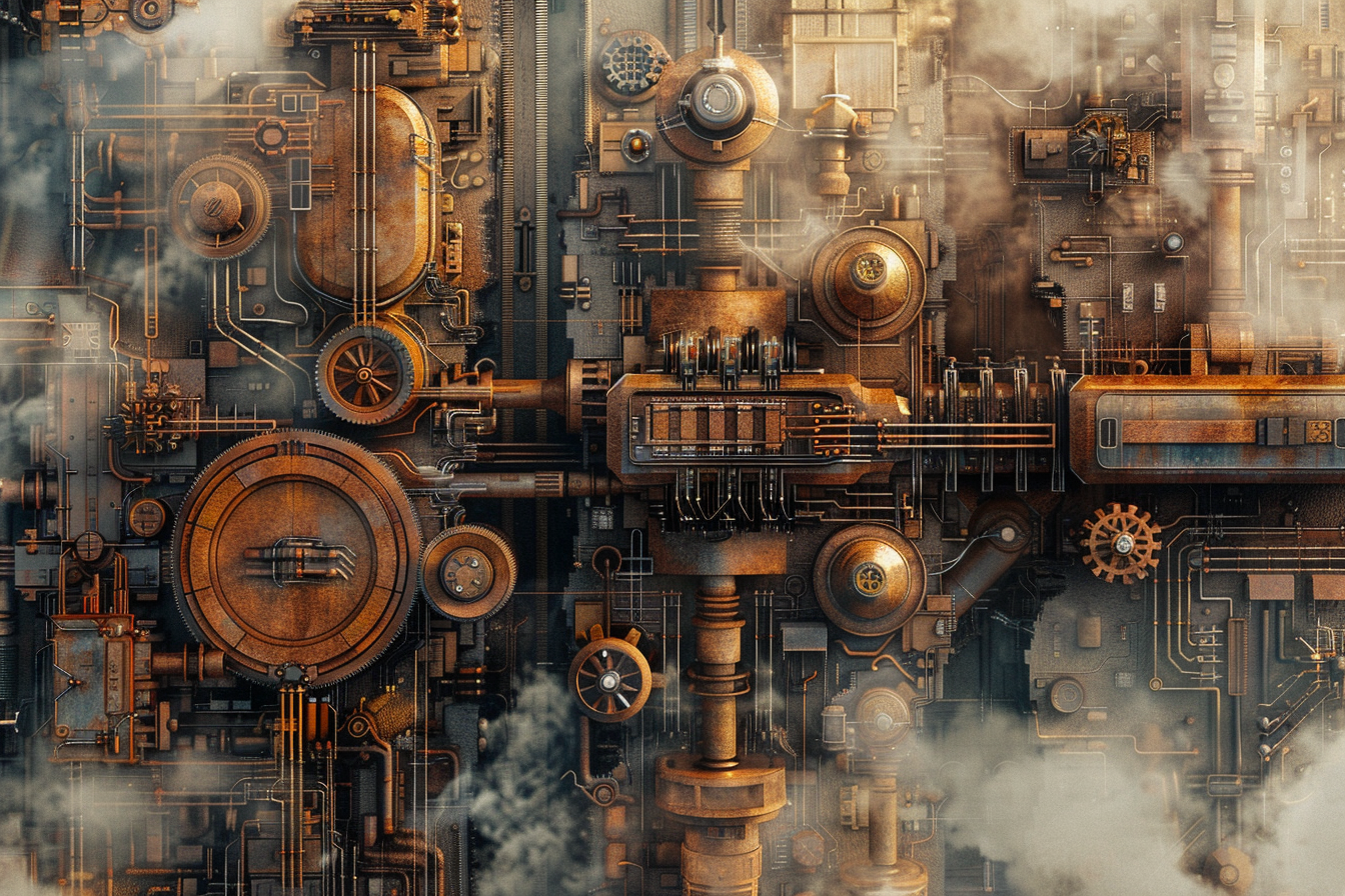 Steampunk industrial city map design