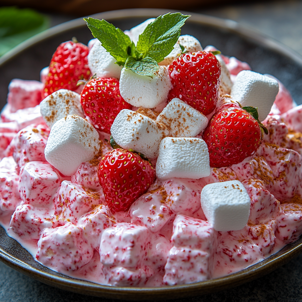 Colorful Fresh Strawberry Fluff Salad