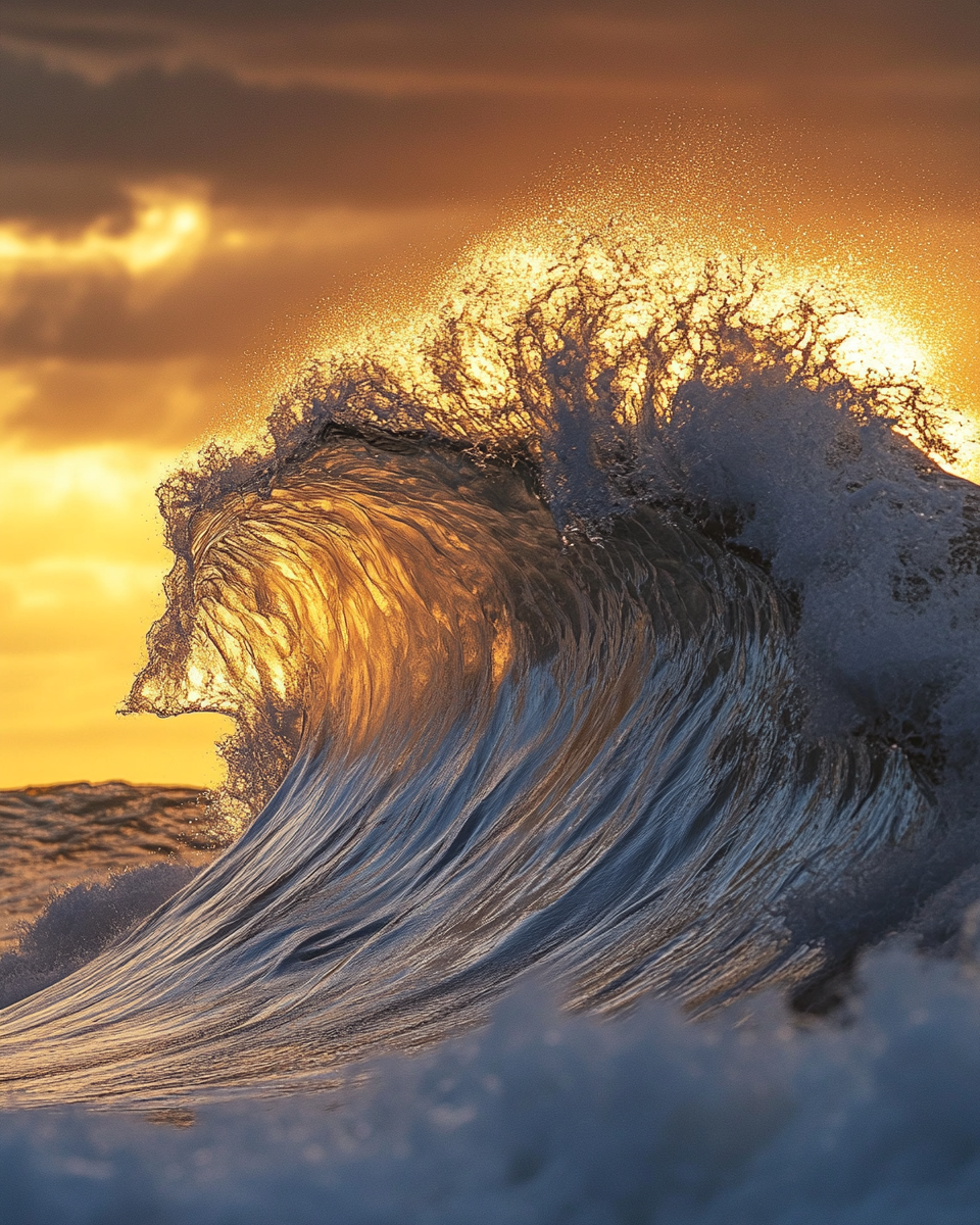 Awe-inspiring sunrise wave dance