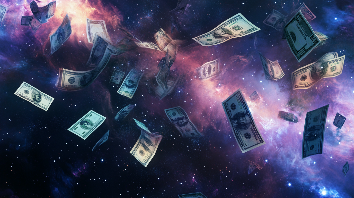 Floating currency symbols in galaxy