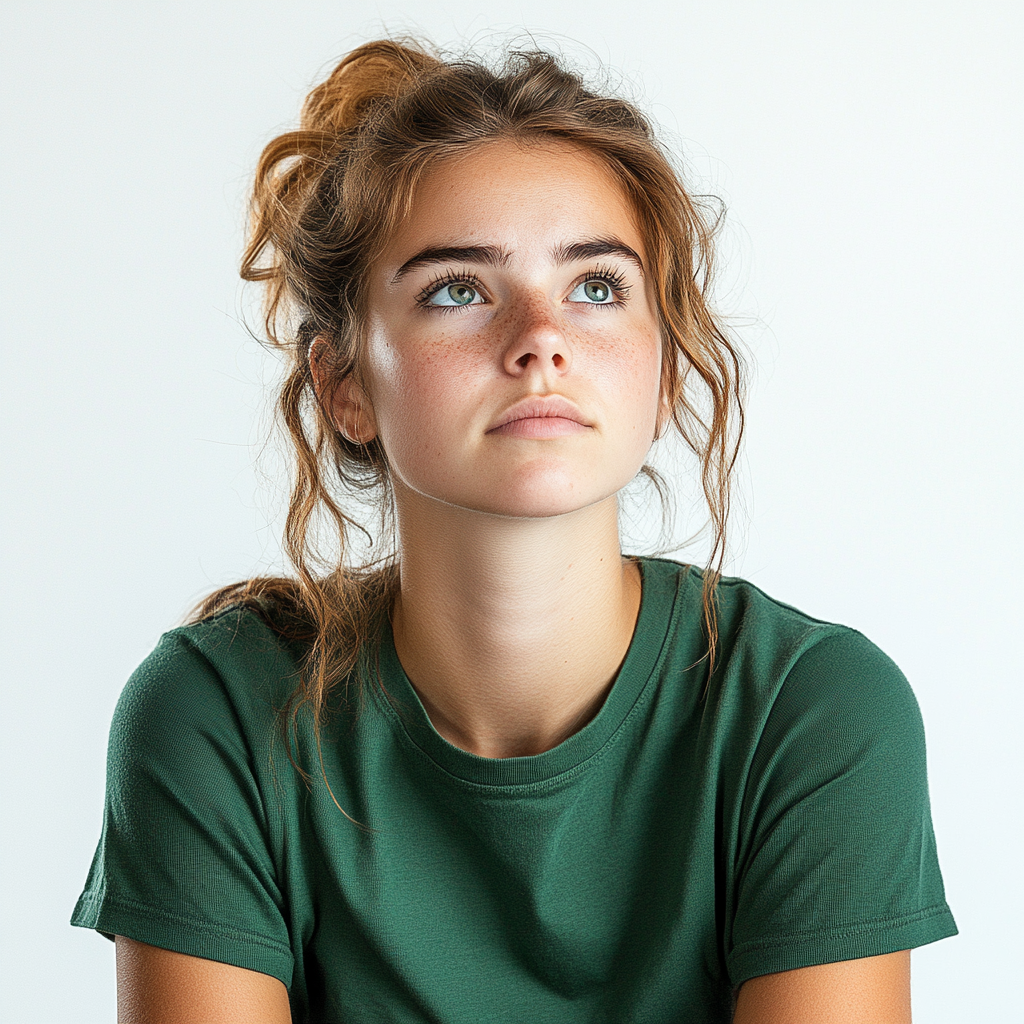 tired woman in green shirt website banner