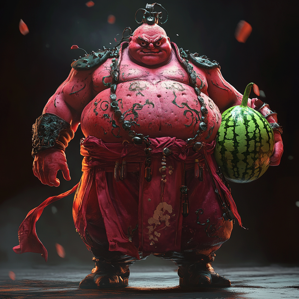 Traditional Chinese Marvel Superheroes Watermelon Villain