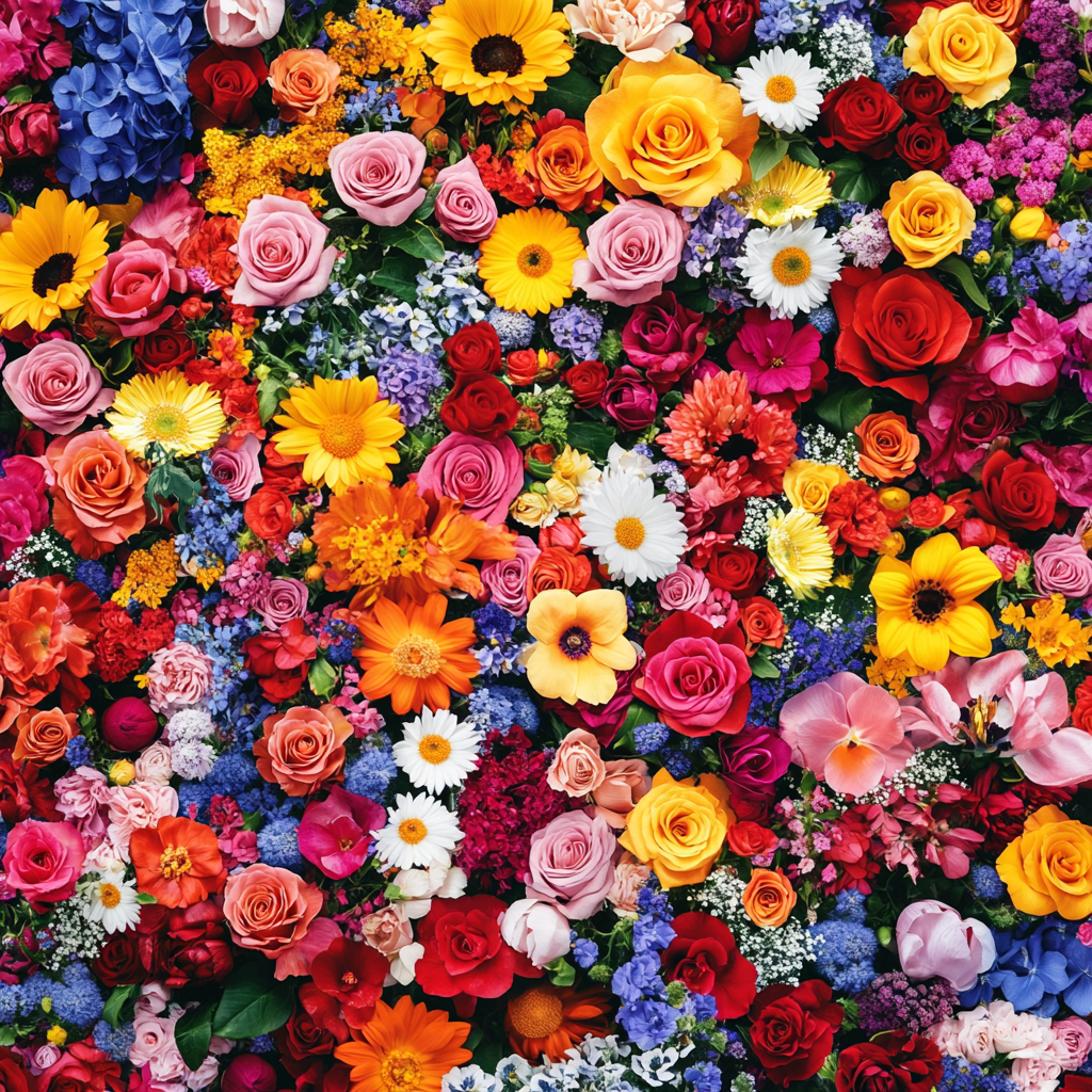 Colorful Vibrant Floral Abundance Flowers