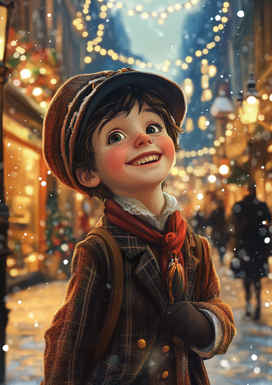 Smiling Victorian Boy Christmas London